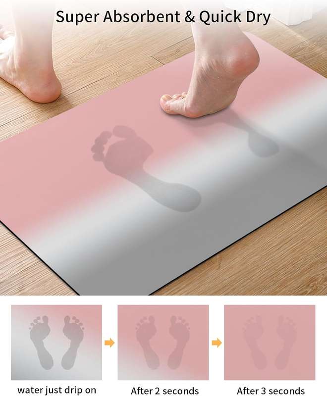 Bath Mat Diatom Mud Pink