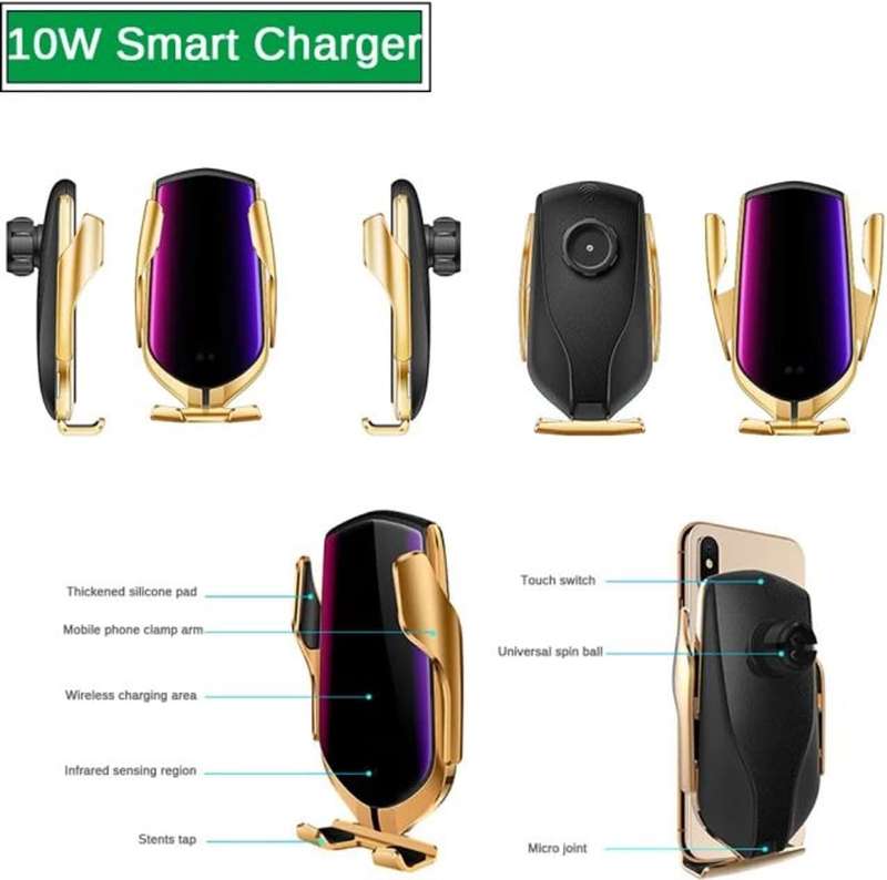 R1 Intelligent Infrared Sensor Car Wireless Charger - (Gold)