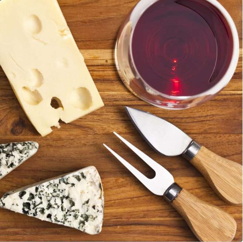 Cheese Knives Set Cutlery for Kitchen with Wooden Handle & Stainless Steel Butter Spatula Fork Spoo