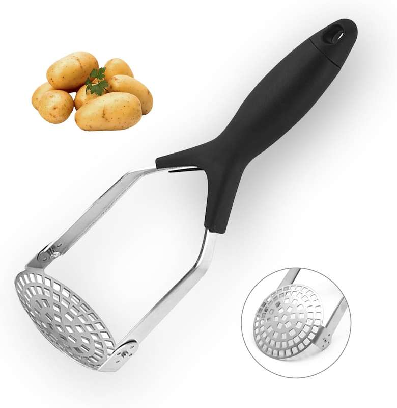 Manual Potato Masher Stainless Steel Potato Crush Potato Masher with Non-Slip Handle Stainless Steel