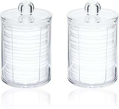 Cosmetic Cotton Pads Storage Rack - Large Capacity Qtip Dispenser Holder Transparent Acrylic Storage