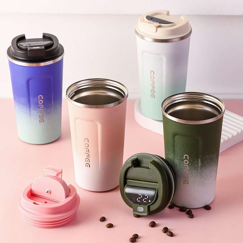 510ml 2-Colour Stainless Steel Vacuum Flask - Coffee Mug (PINK)