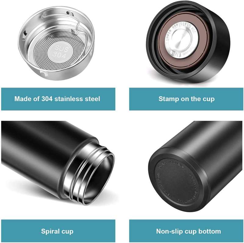 Stainless Steel 500 ML Smart Water Bottle with LED