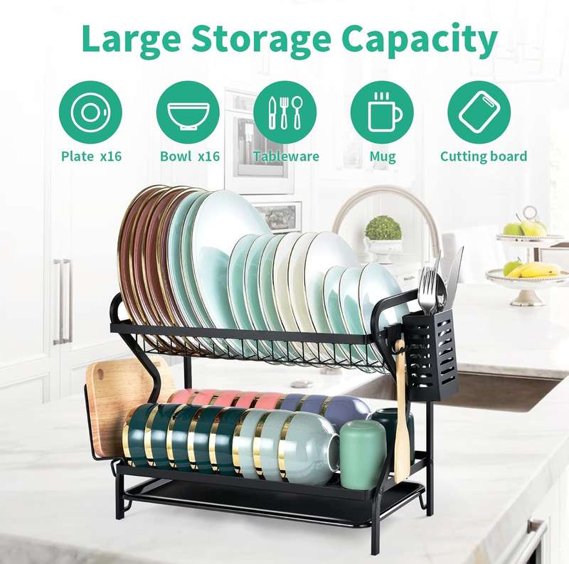 2 Tier Dish Drainer Rack