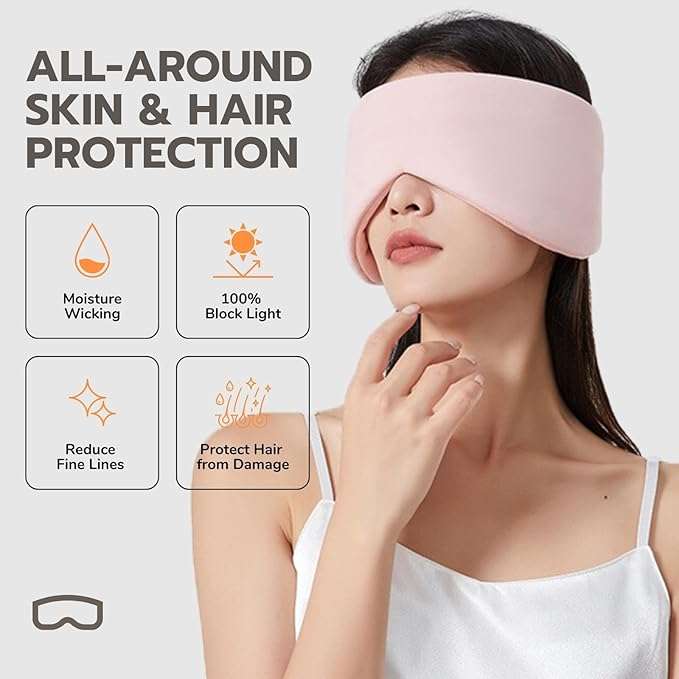 LCBD Sleep Eye Mask for Side Sleepers, Black Cooling Blackout Eye Mask for Sleeping, Dual-Sided All-