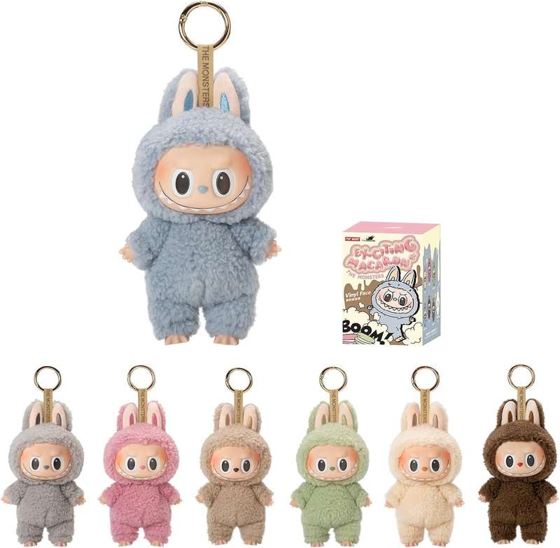 THE MONSTERS MACARONS VINYL BLIND FACE BOX FIGURINE KEYCHAINS - RANDOM SET OF 6