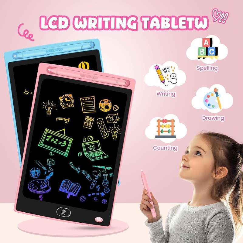 16" CHILDRENS'S LCD ERASABLE AND REUSABLE DOODLE WRITING TABLET - SET OF 3