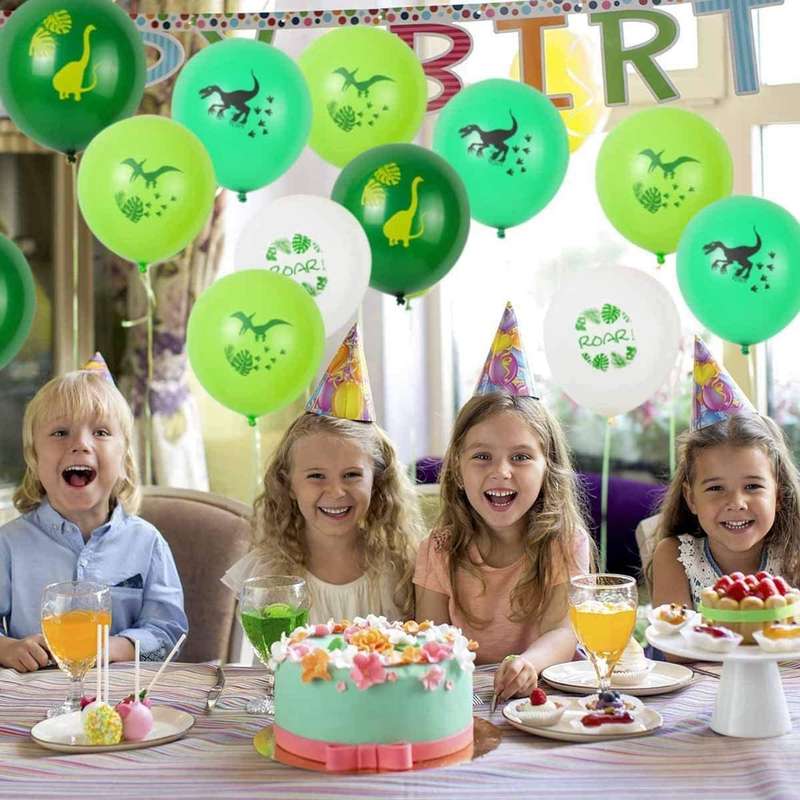 16 Pieces 12` Dinosaurs Balloons Dinosaur Latex Balloons for Dinosaur Party Supplies