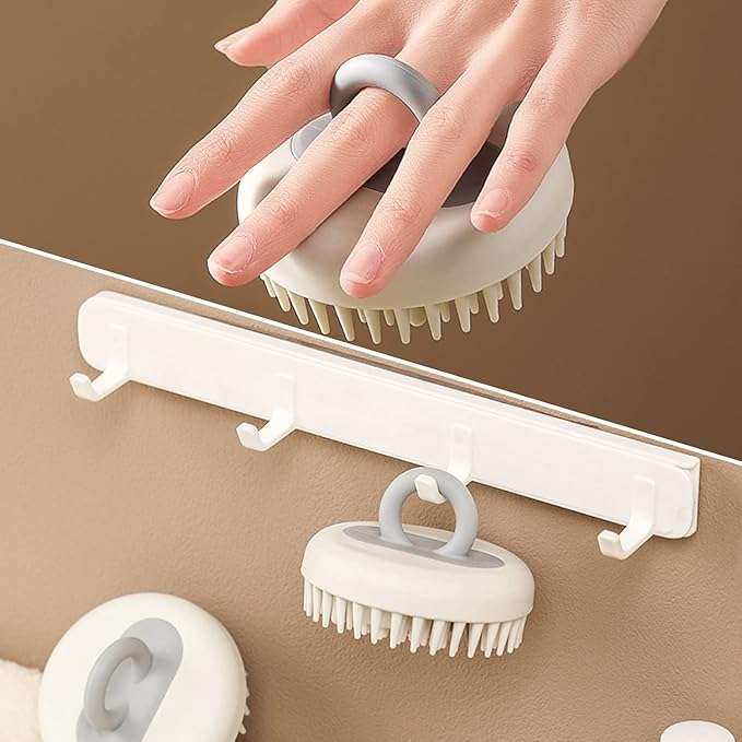 Hair Scalp Massager Shampoo Scrubber Brush,rubber grip Wet & Dry Scalp shower Massage brush,Soft Bri
