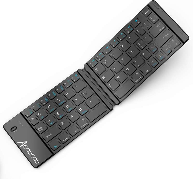 Foldable bluetooth keyboard with bluetooth mouse
