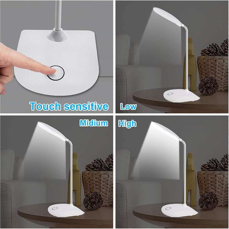 Rechargeable LED desk lamp with 3 level brightness