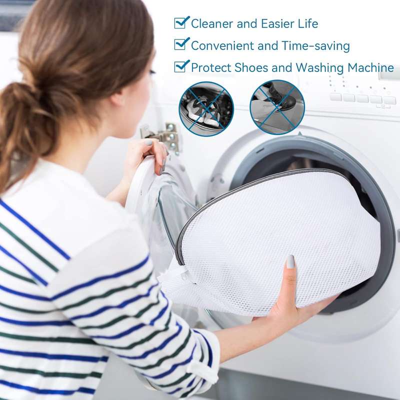 Laundry Net for Shoes and Sneakers 2 Pieces Shoe Laundry Bag with Zipper Laundry Bag Protector Laund