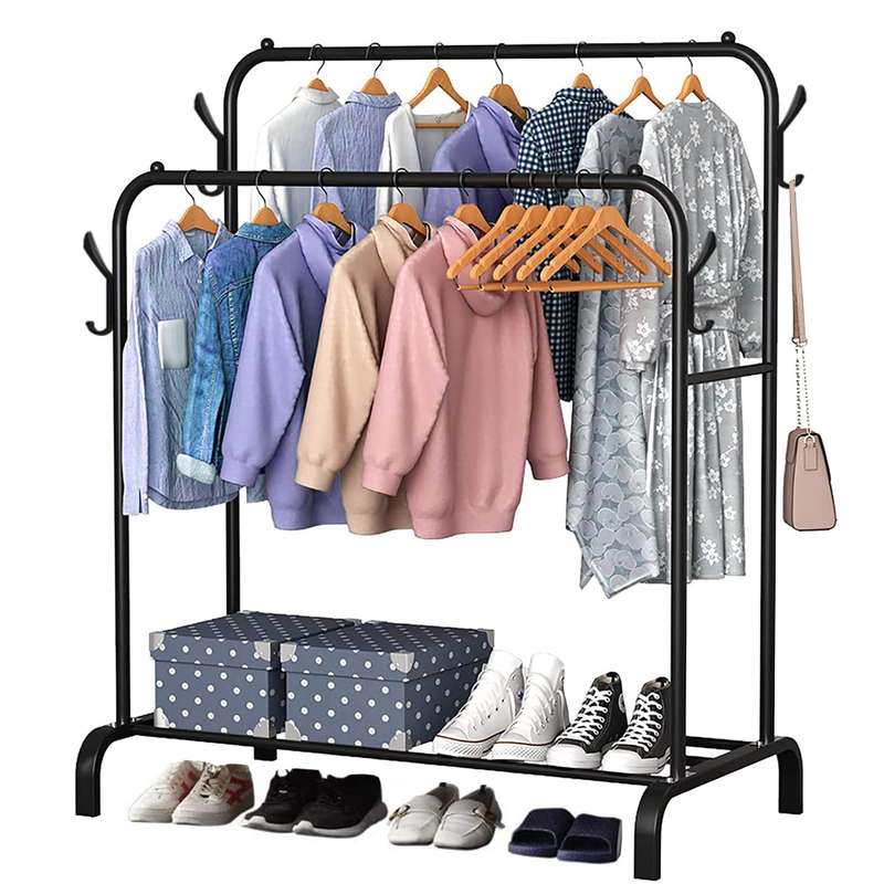 Double Pole Clothing Storage Rack