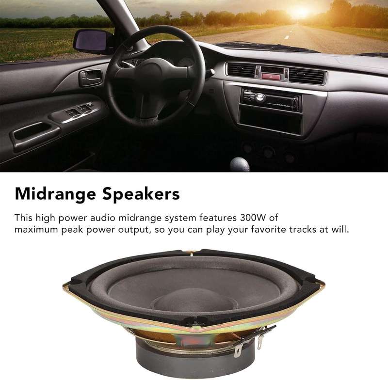 GT-5.4CH 5in Car Coaxial Speaker, 300W 4 Ohms 93dB Sensitivity Midrange Loudspeaker.