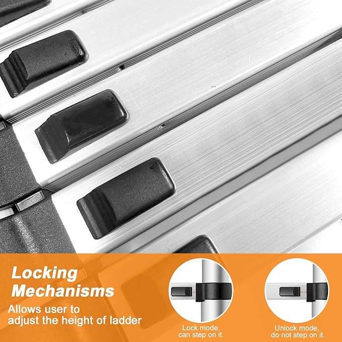 4.7M Telescopic Ladder Aluminum Alloy Foldable Extension Ladder