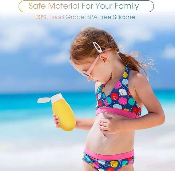 Travel Bottles 3.4 oz TSA Approved Silicone BPA Free Refillable Squeeze Accessories Containers with