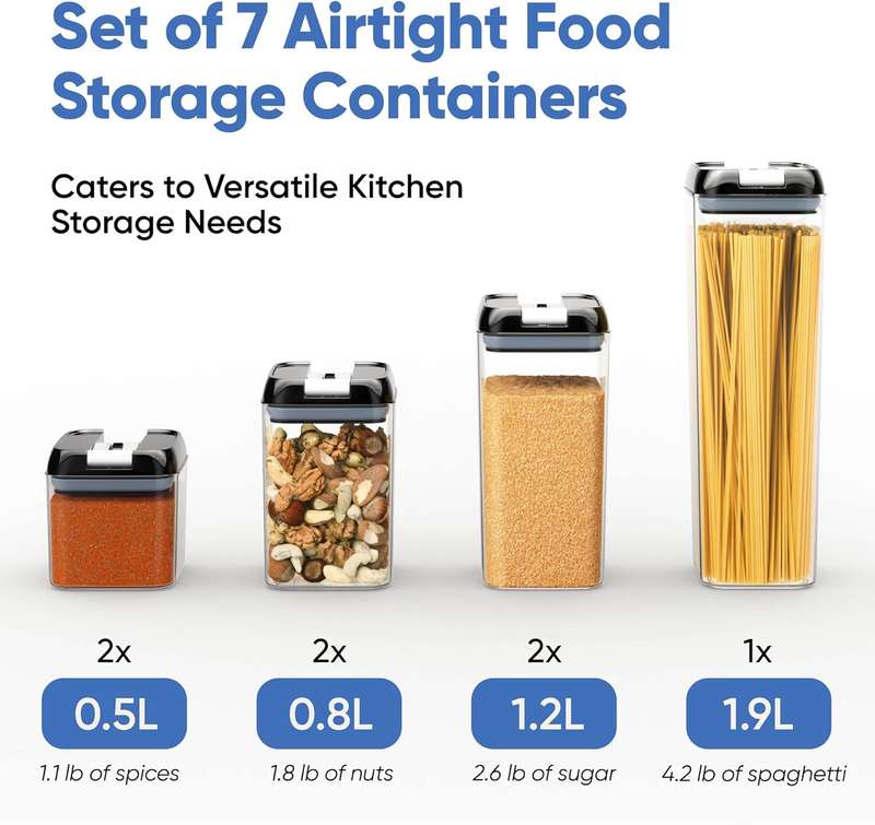 7 Pieces food storage containers set