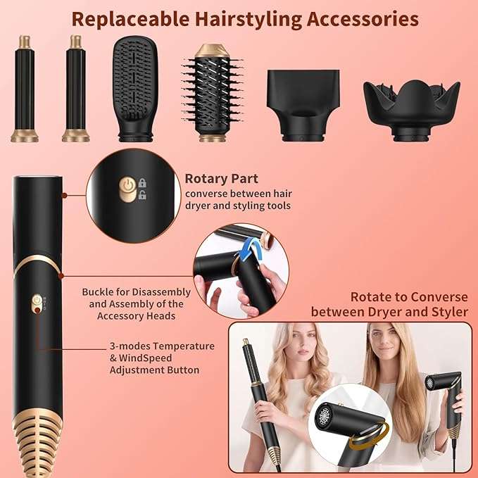 6 IN 1 Collapsible Hot Air Brush