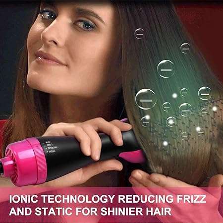 Hot Air Brush,4-in-1 One Step Hair Dryers & Blower Brush With Negative Ions for Reducing Frizz and S
