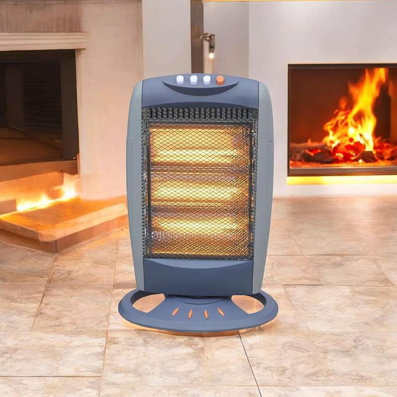 HomeVibe 1200W Halogen Heater  3 Power Settings (400W/800W/1200W), Lightweight & Portable with Car