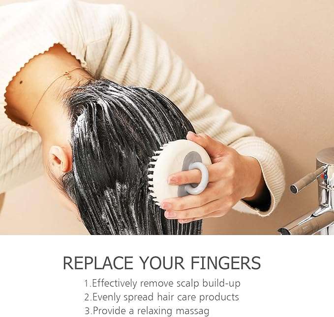 Hair Scalp Massager Shampoo Scrubber Brush,rubber grip Wet & Dry Scalp shower Massage brush,Soft Bri