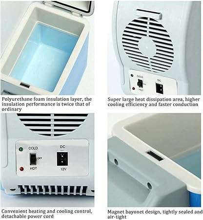 car Cool Box: 7.5L, 12V Thermoelectric Car Heating and Cooling Box and Drink Holder,7.5L-12V