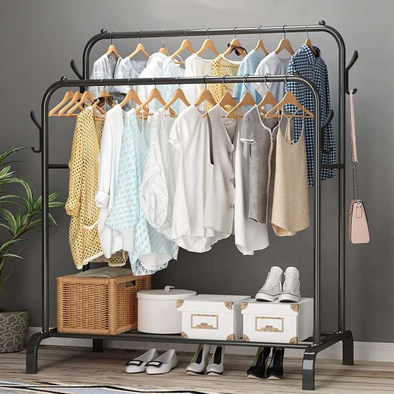Double Pole Clothing Storage Rack