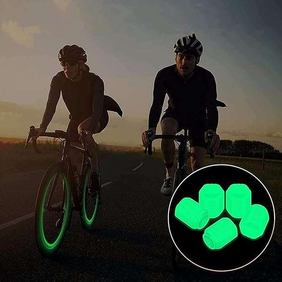 16pcs Car Tyre Valve Caps Stem Caps Fluorescence Luminous Air Caps Cover (GREEN+BLUE) Glow in Dark