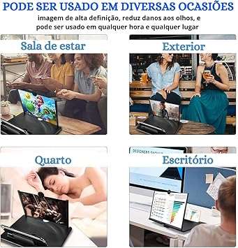 12" Phone Screen Magnifier,3D Smartphone HD Screen Amplifier,Foldable Phone Stand with Screen Enlarg