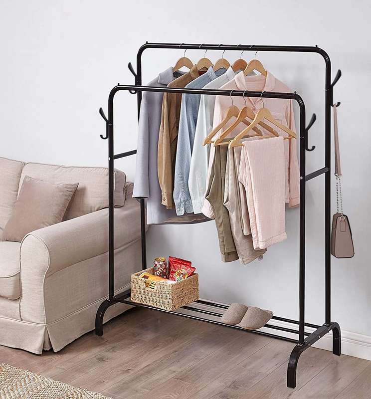 Double Pole Clothing Storage Rack