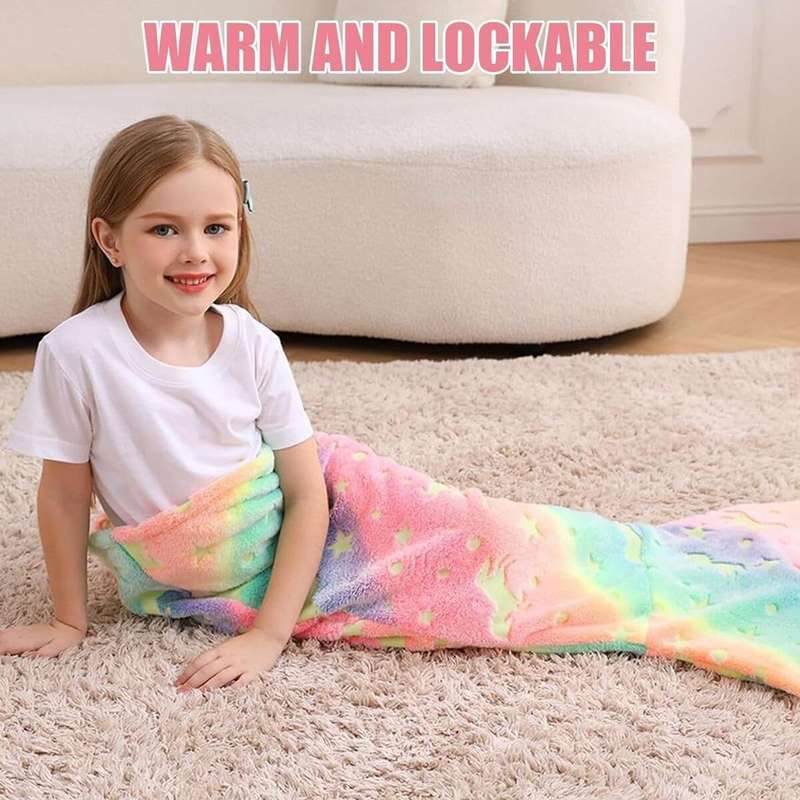 Children`s Mermaid Tail Soft Blanket Sleeping Bag - Mixed Colors