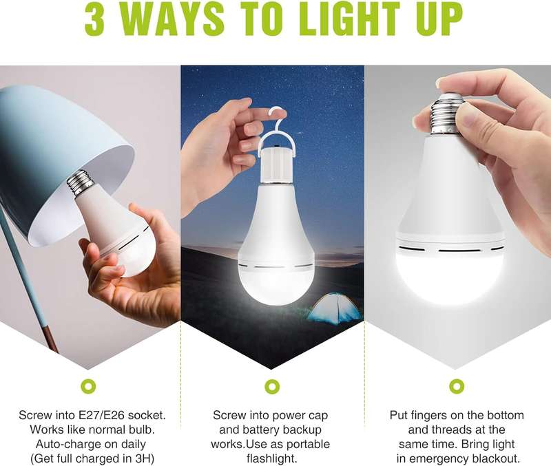 Rechargeable 7w e27 emergency LED bulb with battery (ES7WE27)
