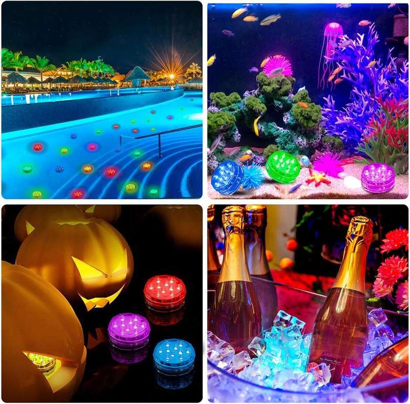 Submersible LED Waterproof Multi-color Battery Remote Control Decorative Ambient Lighting - Set of 2