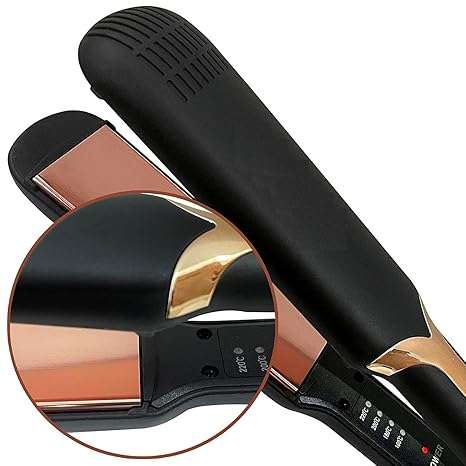 Professional Hair Straightener With Floating Flat Ceramic Plate,Hair Straight&Style,Black