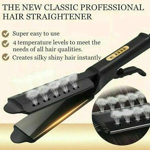 Steam Hair Straightener, Professional 4 Gear Ceramic Tourmaline Ionic Flat Iron Straightens,Dry Wet