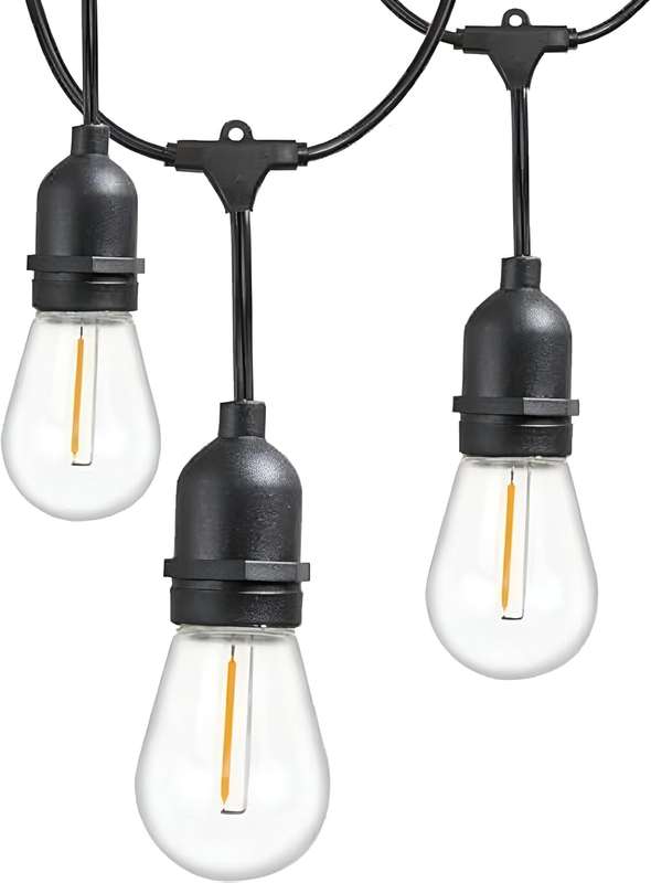 5m LED Solar Powered Outdoor Hanging Bulb Socket String Lights Warm White - 10-Bulb