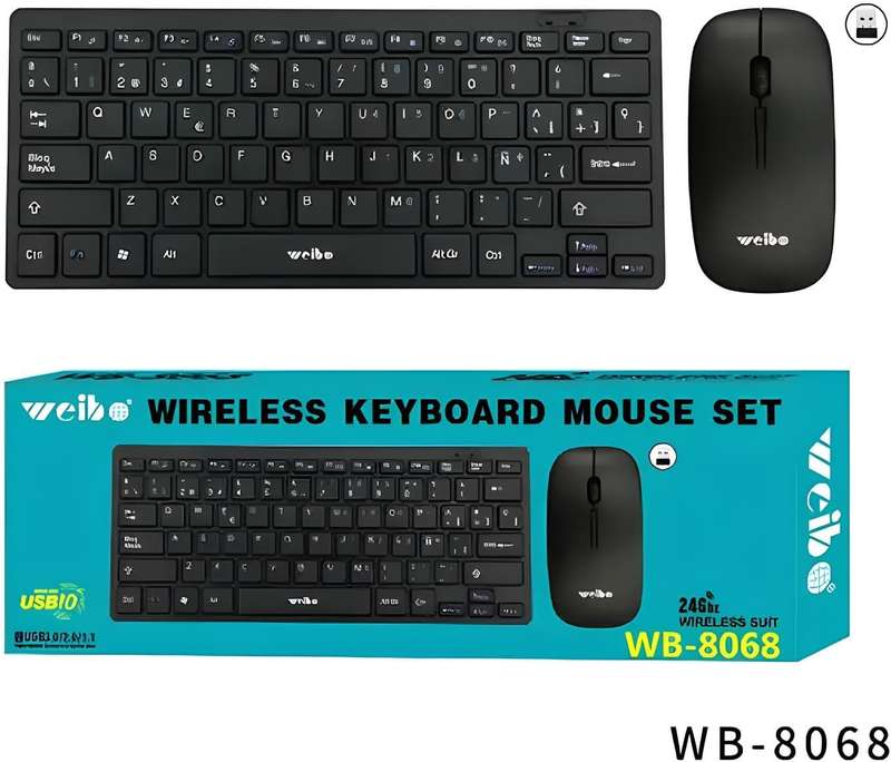 WIRELESS 2.4Ghz KEYBOARD AND MOUSE SUITE WB-8068