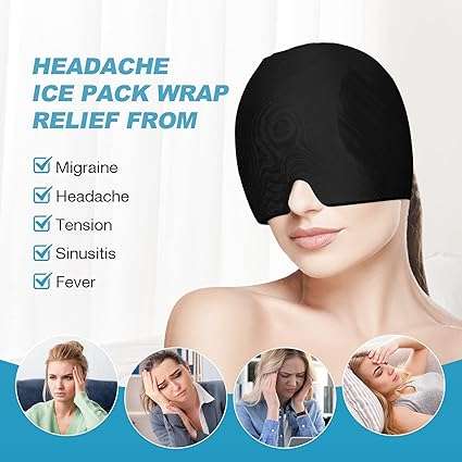 Headache and Migraine Relief Ice Cap Headache Ice Mask Hat for Migraines and Tension Headache Relief