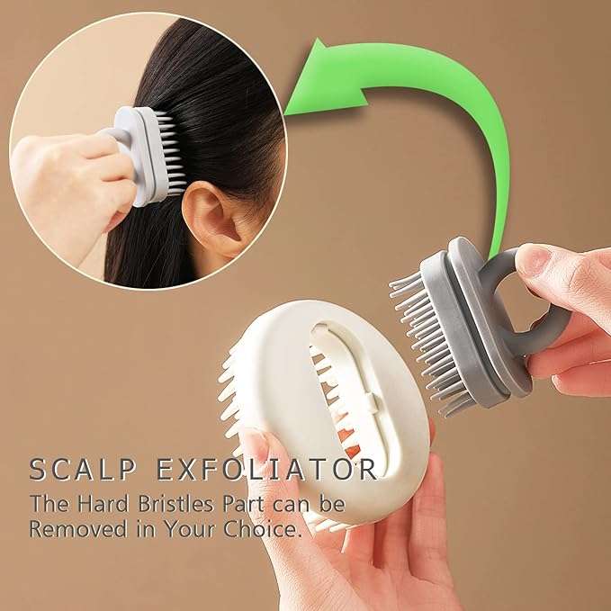 Hair Scalp Massager Shampoo Scrubber Brush,rubber grip Wet & Dry Scalp shower Massage brush,Soft Bri