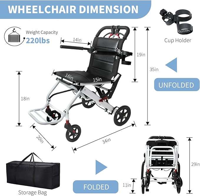 Lightweight Transport Wheelchair