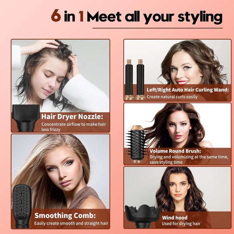 6 IN 1 Collapsible Hot Air Brush