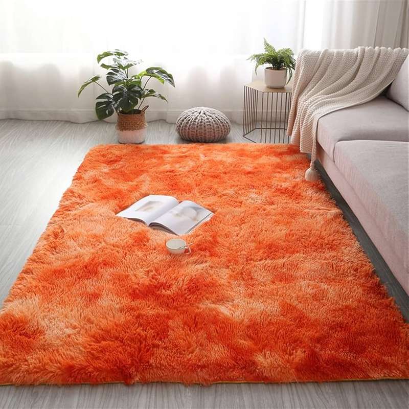 Light fluffy shaggy Rug/Carpet 150X200CM - ORANGE