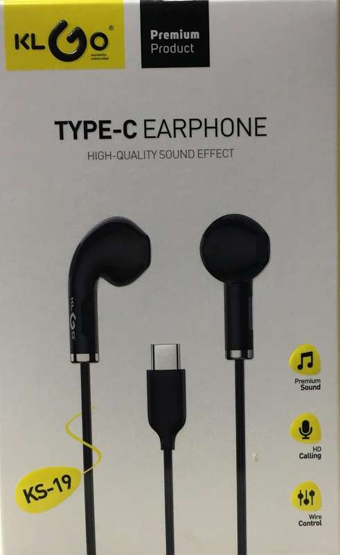 KLGO TYPE-C HIGH QUALITY SOUND EFFECT EARPHONES - KS-19