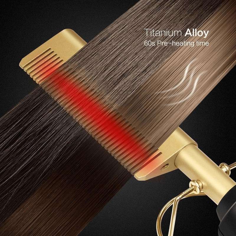 Electric Hot Ceramic Hair Straightener with 3 Heating Adjustable Levels