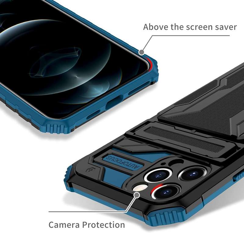 Sliding hidden wallet shockproof protective case for Samsung Redmi iPhone