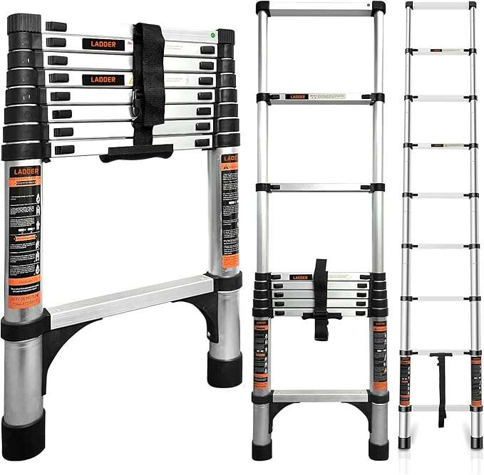 4.7M Telescopic Ladder Aluminum Alloy Foldable Extension Ladder