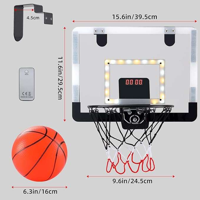 PELLOR Indoor Mini Basketball Hoop Play Set