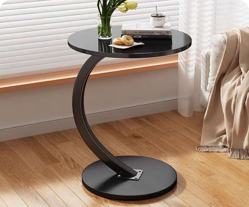 Coffee Table Round Small Side Table C Shape