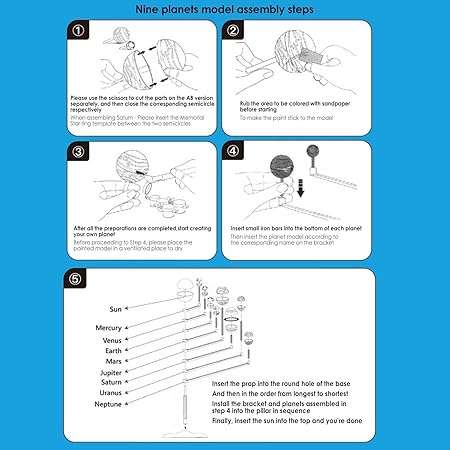 Solar System Kit - Science Kits For Kids Age 5 | Planet Toys For Kids, Solar System Model Making Kit