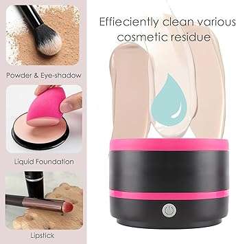 Electric Makeup Brush Cleaner Machine, Quick Cleaning Make Up Brush Washing Tool, Fast Spin and Clea